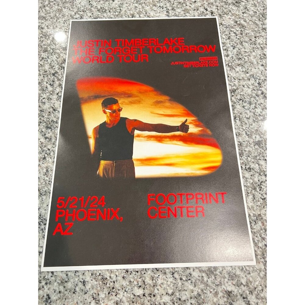 Justin Timberlake the forget tomorrow tour phoenix poster 2024